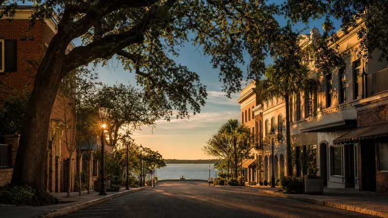 A Northeast Florida commercial street near a wide river, St. Johns County Business License