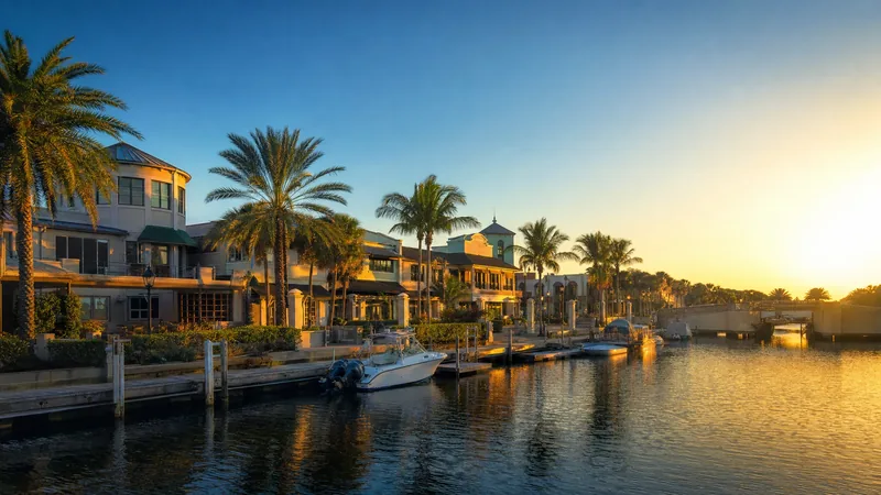 An Atlantic-coast Florida downtown with palms and an inlet, Brevard County Business License